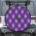 Purple Argyle Pattern Print Tire Cover With Camera Hole