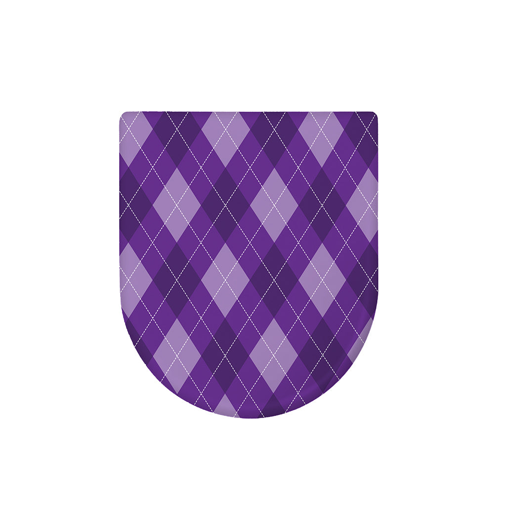 Purple Argyle Pattern Print Toilet Lid Cover