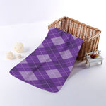 Purple Argyle Pattern Print Towel