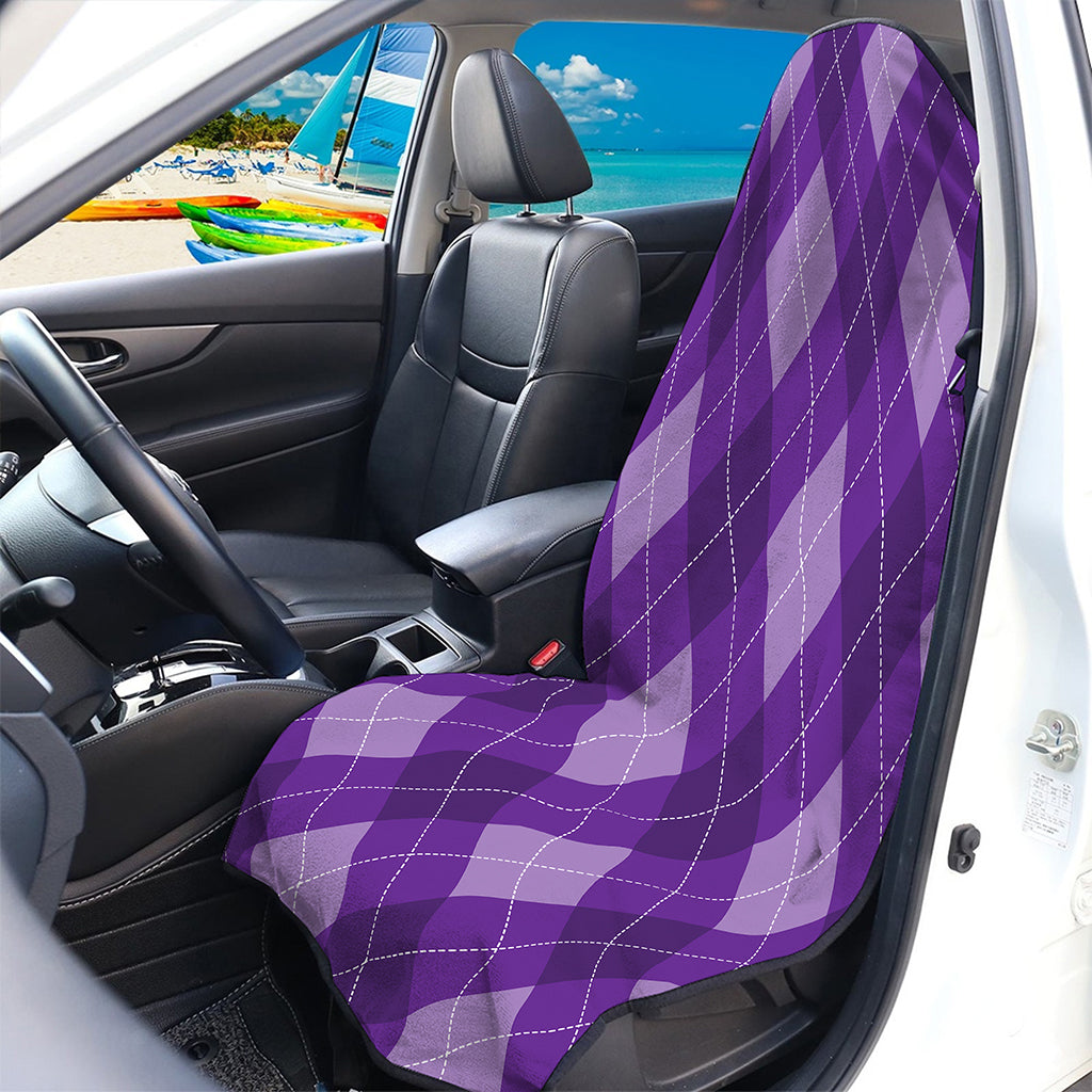 Purple Argyle Pattern Print Waterproof Car Seat Cover