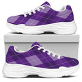 Purple Argyle Pattern Print White Chunky Shoes