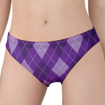 Purple Argyle Pattern Print Women's Panties