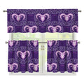 Purple Aries Zodiac Pattern Print 3 Piece Kitchen Curtains