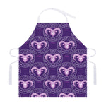 Purple Aries Zodiac Pattern Print Adjustable Apron