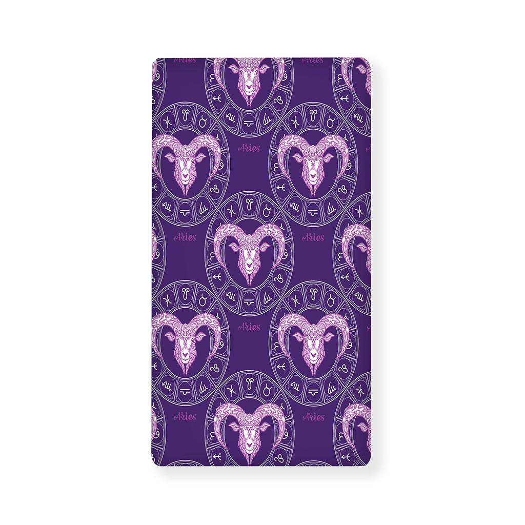 Purple Aries Zodiac Pattern Print Baby Crib Sheet