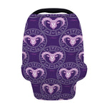 Purple Aries Zodiac Pattern Print Baby Seat Cover