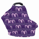 Purple Aries Zodiac Pattern Print Baby Seat Cover