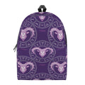 Purple Aries Zodiac Pattern Print School Backpack
