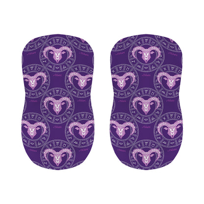 Purple Aries Zodiac Pattern Print Bar Stool Covers