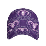 Purple Aries Zodiac Pattern Print Baseball Cap