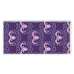 Purple Aries Zodiac Pattern Print Beach Towel