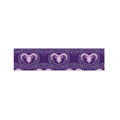 Purple Aries Zodiac Pattern Print Bed Runner