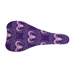 Purple Aries Zodiac Pattern Print Bicycle Seat Cover