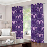 Purple Aries Zodiac Pattern Print Blackout Grommet Curtains