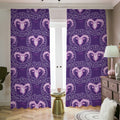 Purple Aries Zodiac Pattern Print Dimout Pencil Pleat Curtains