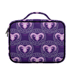 Purple Aries Zodiac Pattern Print Briefcase Bible Bag