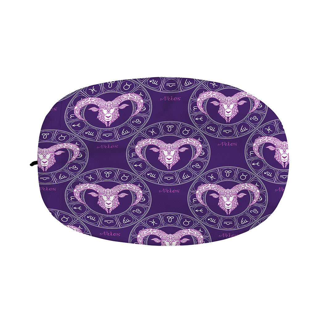 Purple Aries Zodiac Pattern Print Car Side Mirror Covers