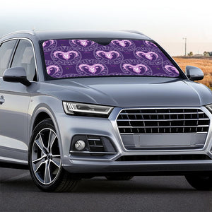 Purple Aries Zodiac Pattern Print Car Windshield Sun Shade