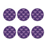 Purple Aries Zodiac Pattern Print Coaster Set