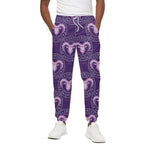 Purple Aries Zodiac Pattern Print Cotton Pants