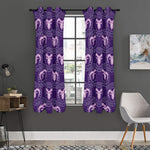 Purple Aries Zodiac Pattern Print Curtain