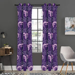Purple Aries Zodiac Pattern Print Curtain