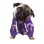Purple Aries Zodiac Pattern Print Dog Zip Up Hoodie