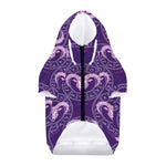 Purple Aries Zodiac Pattern Print Dog Zip Up Hoodie