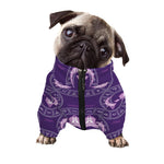 Purple Aries Zodiac Pattern Print Dog Zip Up Jacket