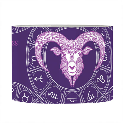 Purple Aries Zodiac Pattern Print Drum Lamp Shade
