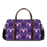 Purple Aries Zodiac Pattern Print Duffle Bag