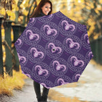 Purple Aries Zodiac Pattern Print Foldable Umbrella