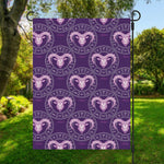 Purple Aries Zodiac Pattern Print Garden Flag