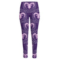Purple Aries Zodiac Pattern Print High-Waisted Pocket Leggings