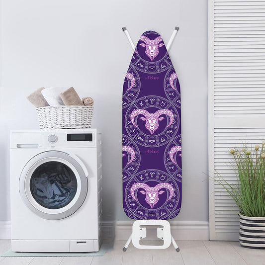 Purple Aries Zodiac Pattern Print Ironing Board Cover