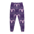 Purple Aries Zodiac Pattern Print Jogger Pants