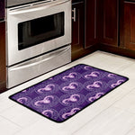 Purple Aries Zodiac Pattern Print Kitchen Mat
