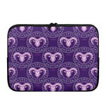 Purple Aries Zodiac Pattern Print Laptop Sleeve