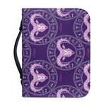Purple Aries Zodiac Pattern Print Leather Bible Cover