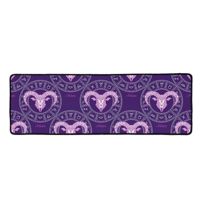 Purple Aries Zodiac Pattern Print Long Kitchen Mat