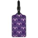 Purple Aries Zodiac Pattern Print Luggage Tag