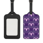 Purple Aries Zodiac Pattern Print Luggage Tag