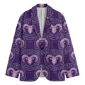 Purple Aries Zodiac Pattern Print Men's Blazer