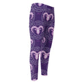Purple Aries Zodiac Pattern Print Men's Compression Pants