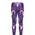 Purple Aries Zodiac Pattern Print Men's Leggings