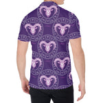 Purple Aries Zodiac Pattern Print Men's Shirt