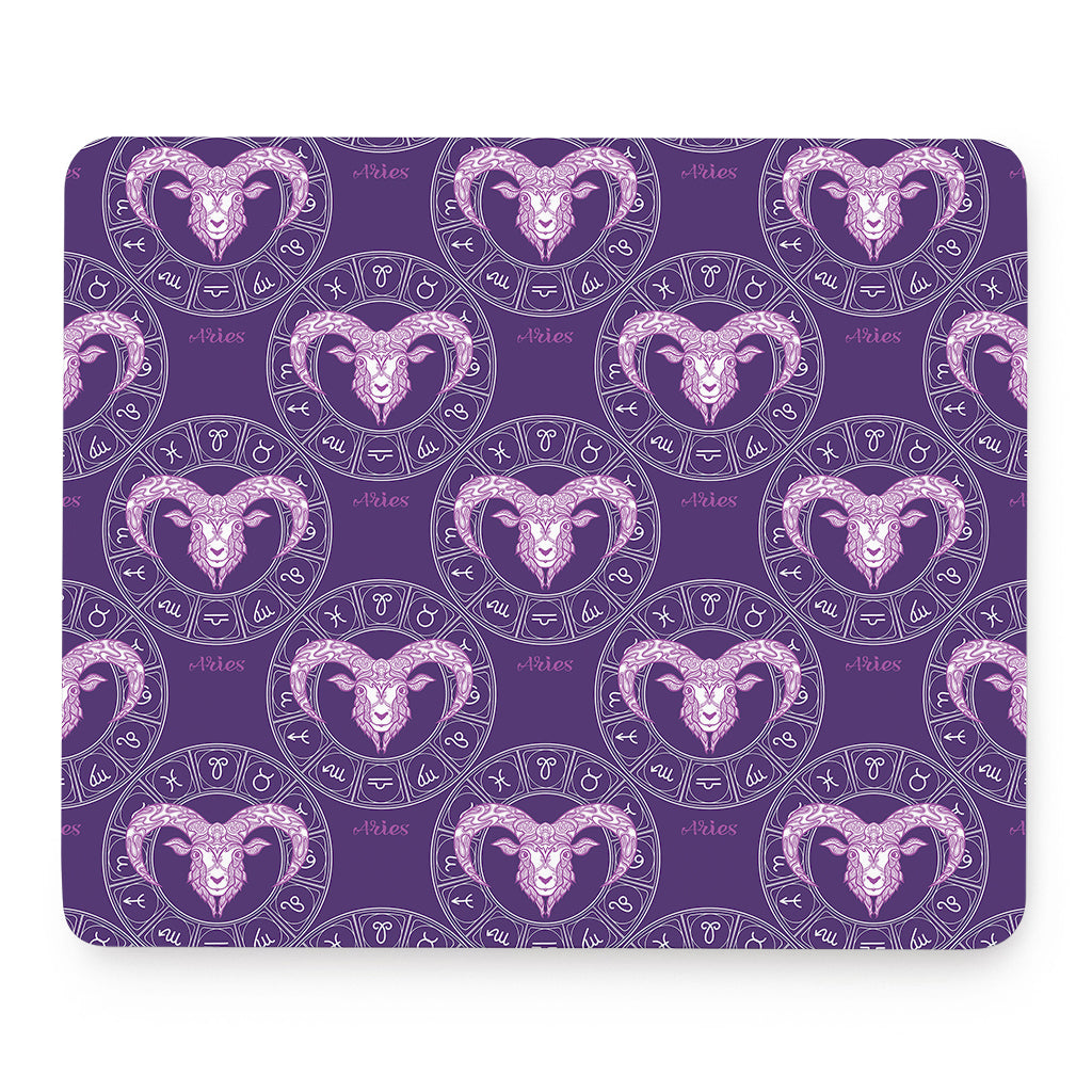 Purple Aries Zodiac Pattern Print Mouse Pad