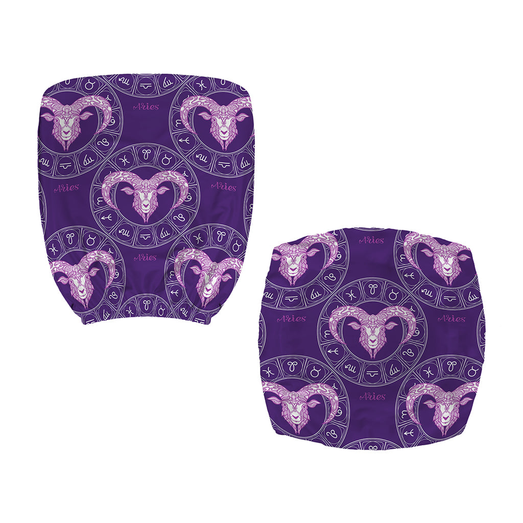 Purple Aries Zodiac Pattern Print Office Chair Cover