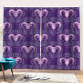 Purple Aries Zodiac Pattern Print Pencil Pleat Curtains