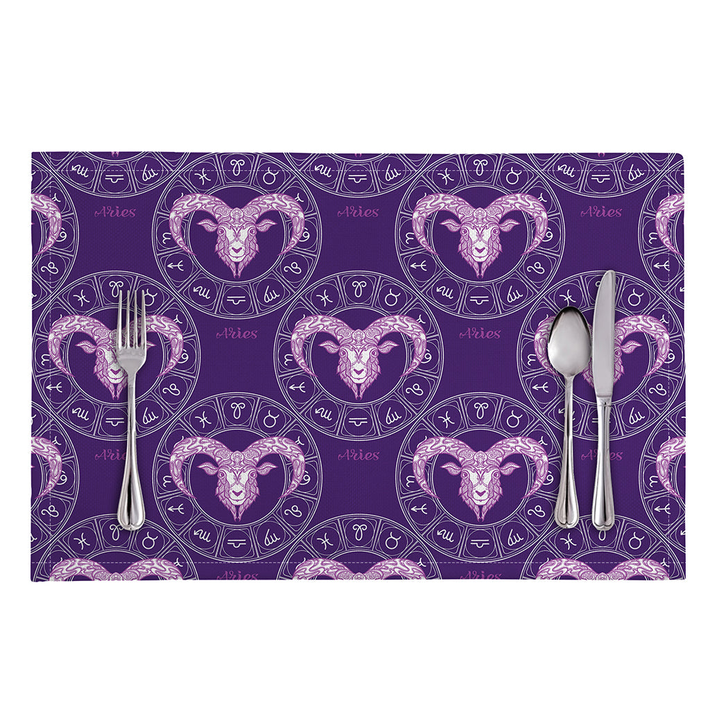 Purple Aries Zodiac Pattern Print Placemat
